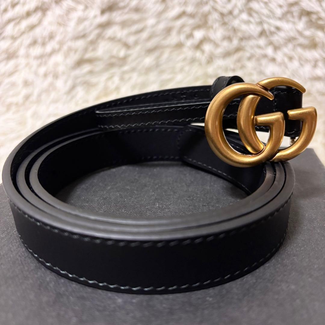 未使用級✨ GUCCI ダブルG ベルト マーモント レザー レディース