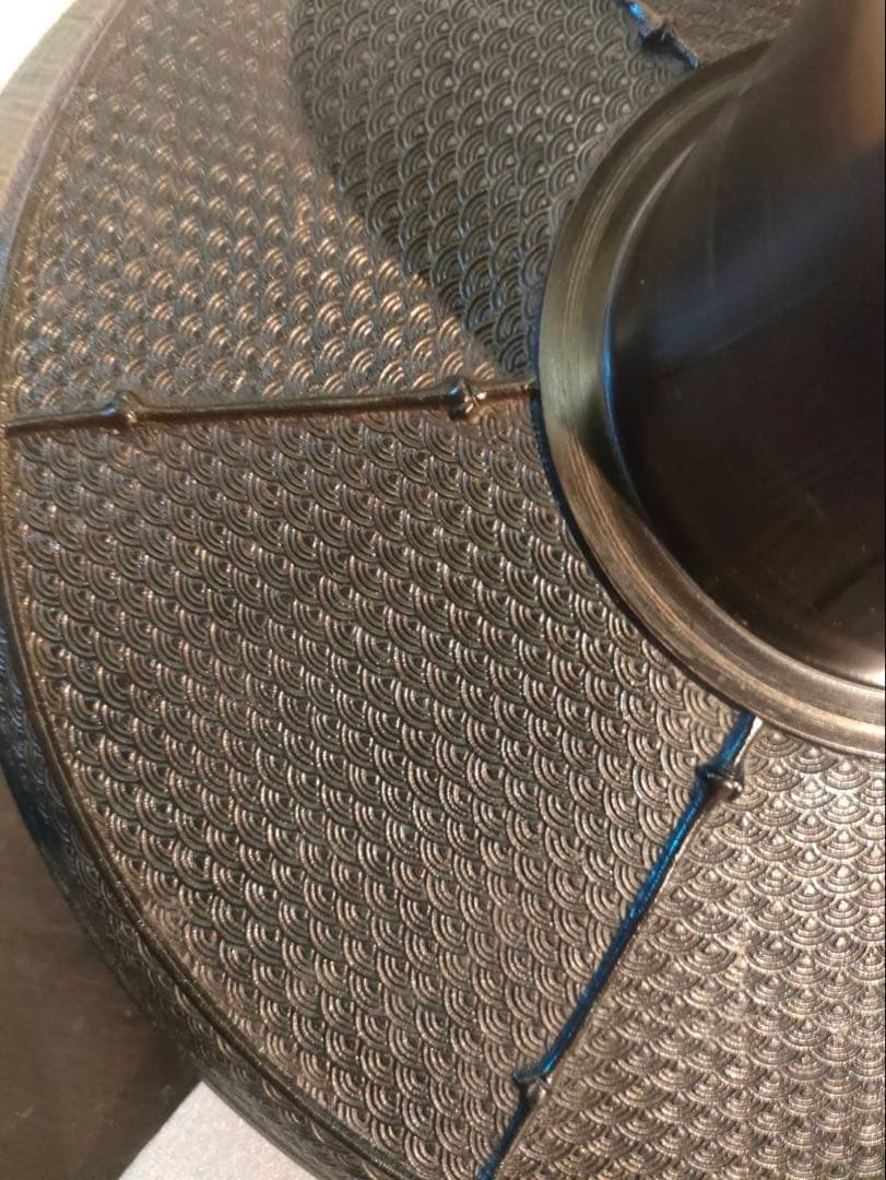 薄端 青銅製 龍双耳 五足 人物花鳥紋 獣足 幅32㎝ 重量約7kg