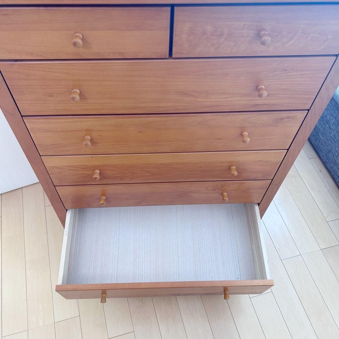 LEGNATEC レグナテック　ハイチェスト6段＋隠し棚　北欧ミッドセンチュリー