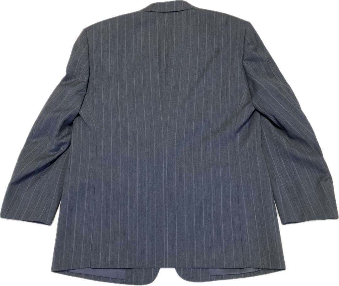 未使用★ダーバンpiu♂ピュアウールシングル2Bスーツ★ライトグレーストライプ