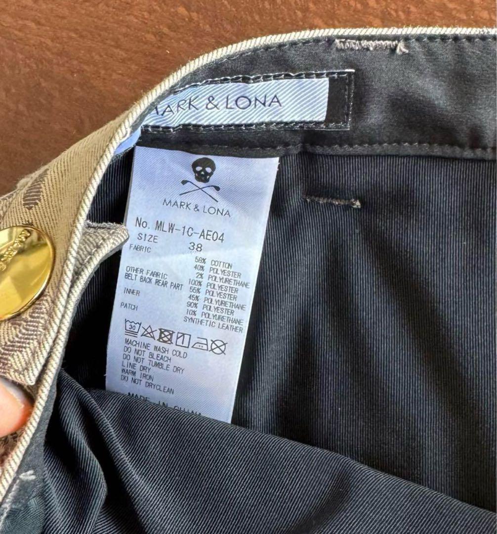 美品！MARK&LONA 一体型ペチパンツ ロゴプリーツスカート ベージュ M