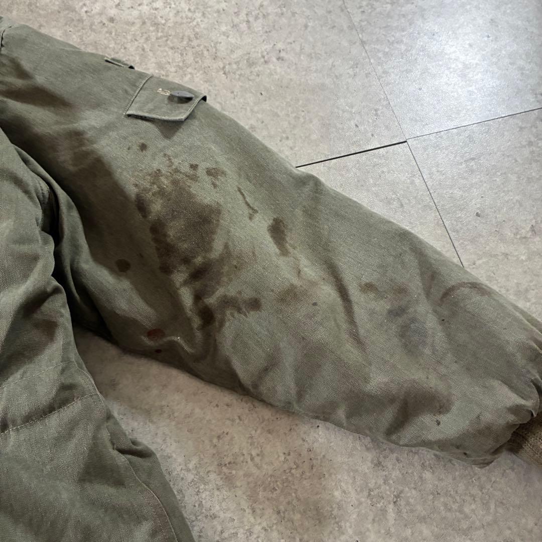 実物60s-ユーロミリタリー東ドイツ軍NVA 中綿M48ウィンタージャケット無地