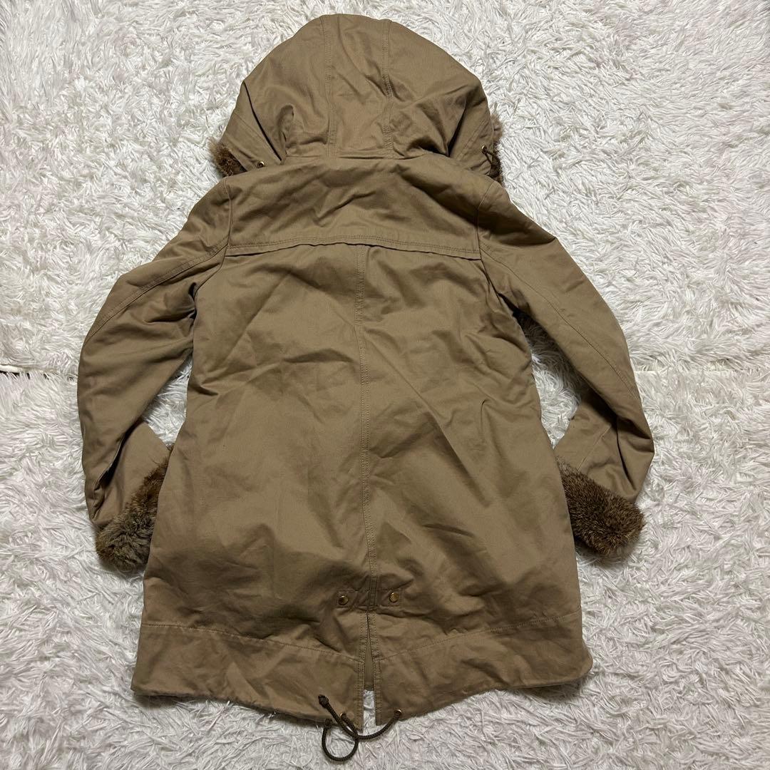 バーバリーブルーレーベル レディース モッズコート ラビットファー ボアライナー