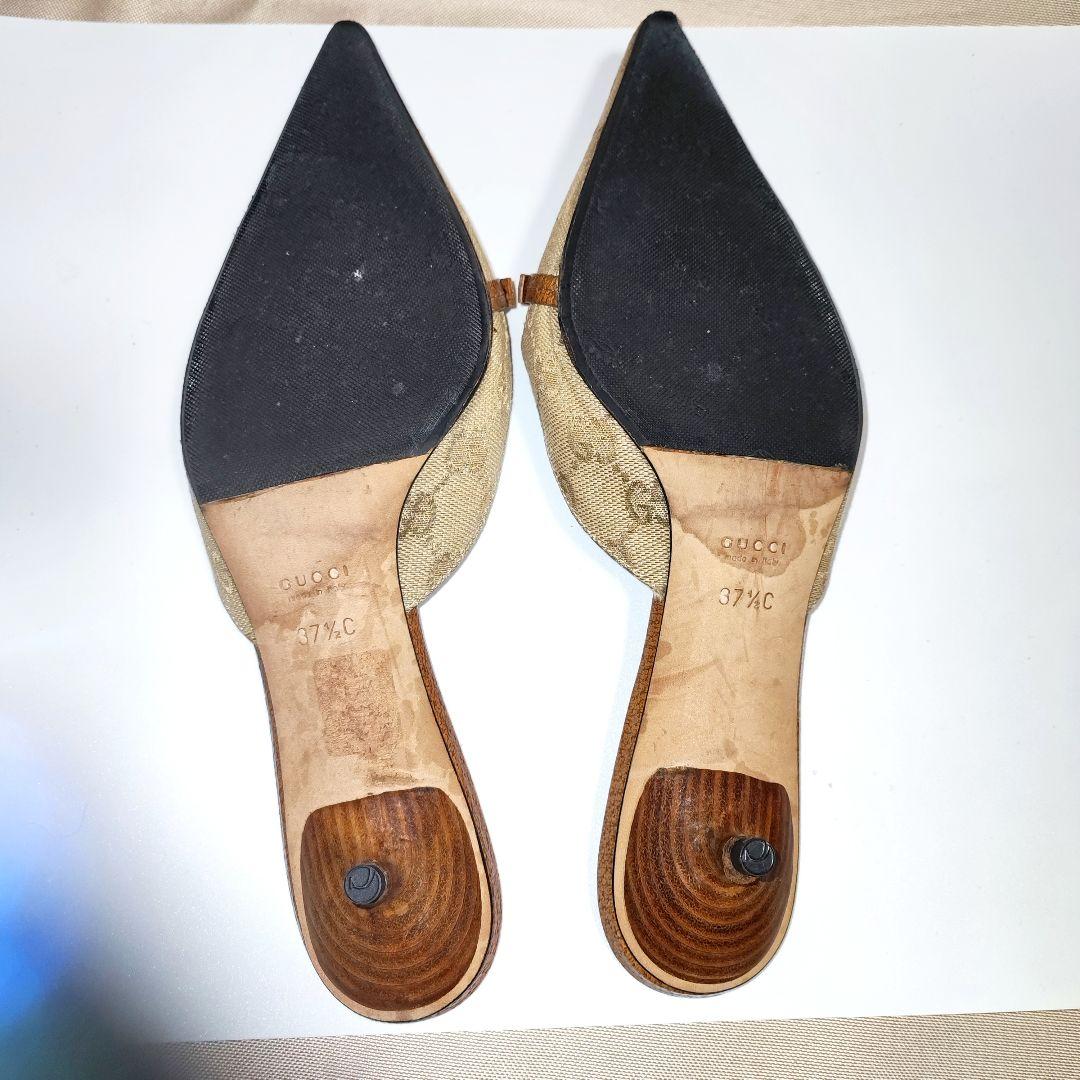 グッチ Gucci ミュール 37 1/2 24~24.5 GGキャンバス柄