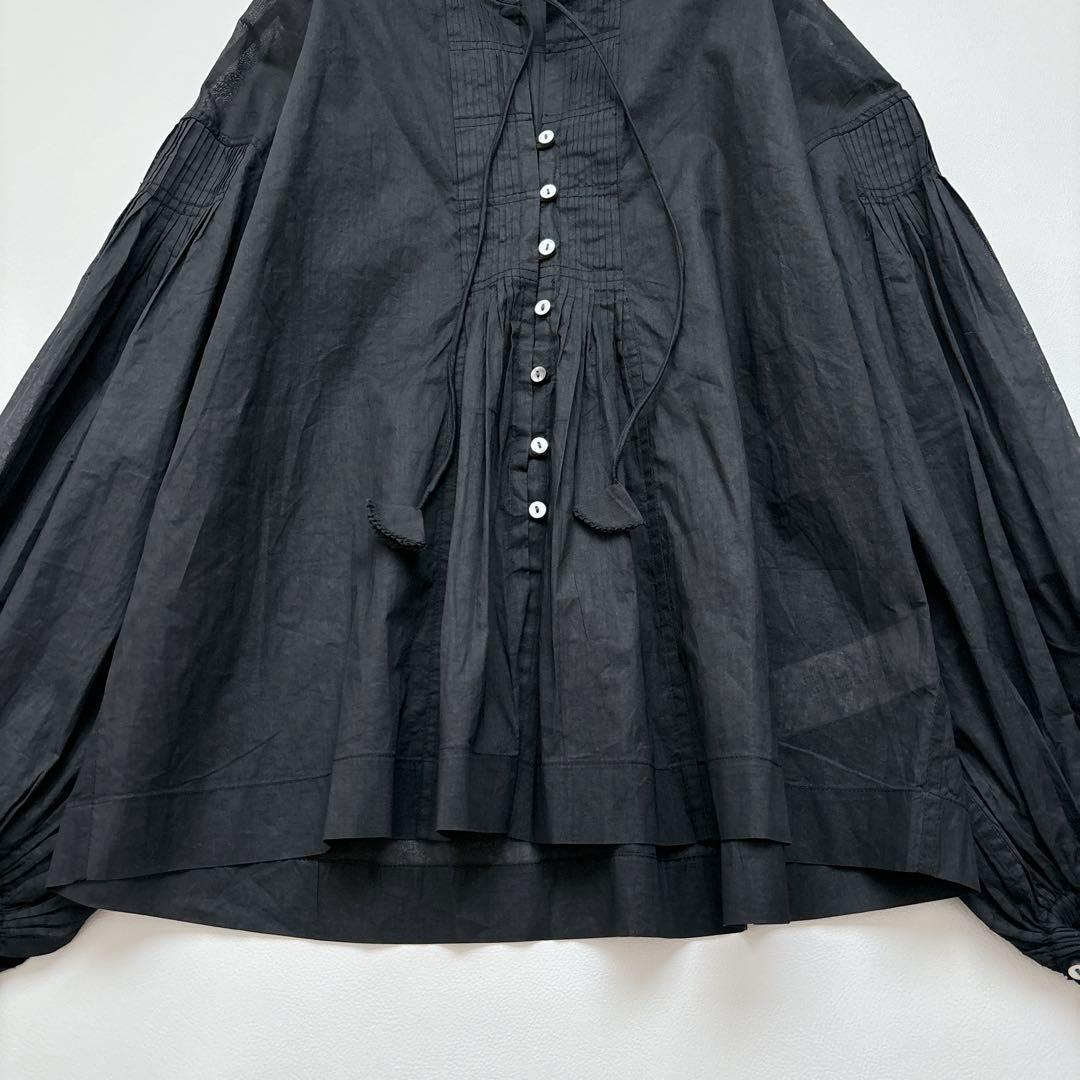 未使用に近い✨かぐれ 25AW コットンオーガンジーブラウス ブラック フリー