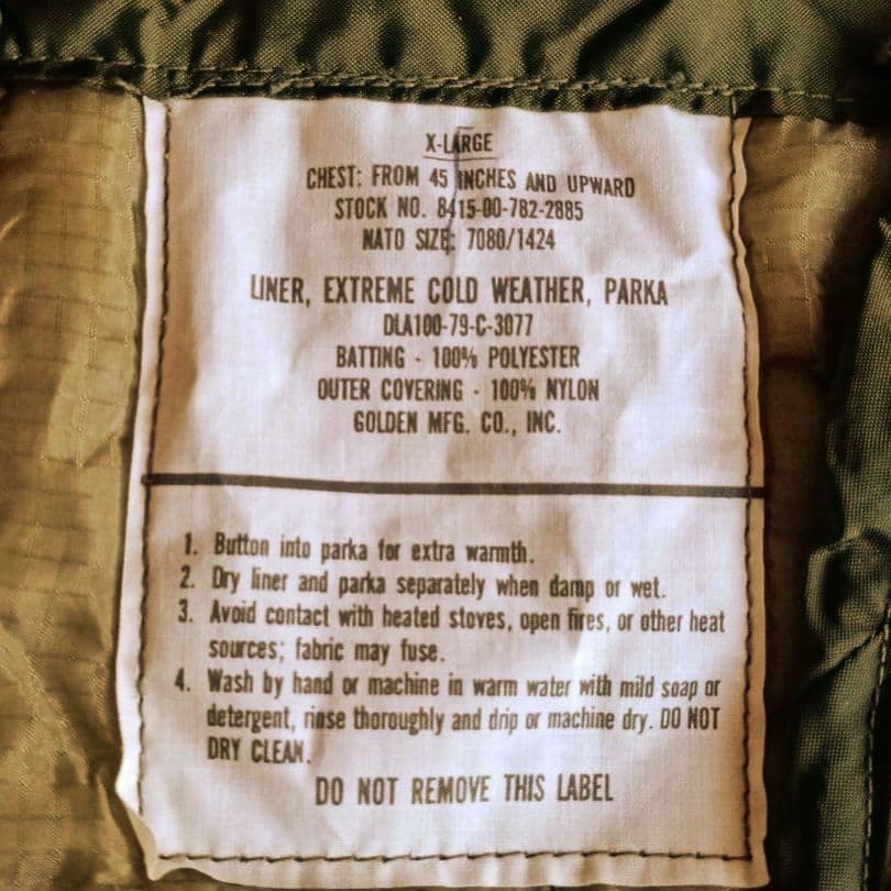 デッドストック M65フィッシュテールパーカー XL フルセット 米軍実物