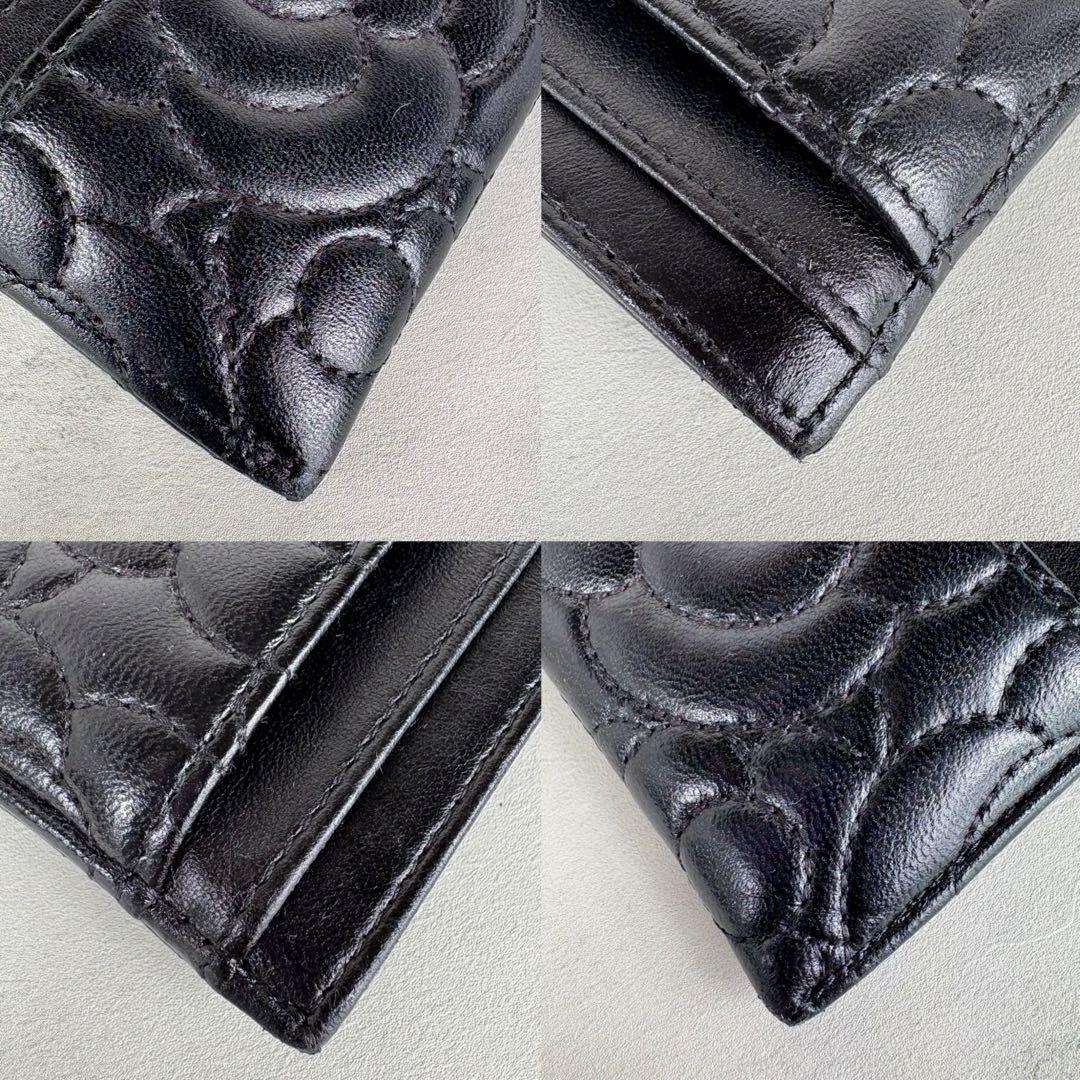 CHANEL シャネル　カメリア　ラムスキン　カードケース　パスケース