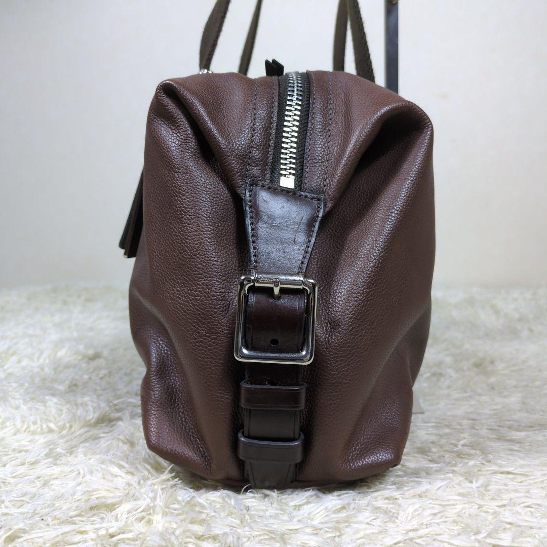 コーチ ボストンバッグ トンプソン 肩掛け レザー ダークブラウン