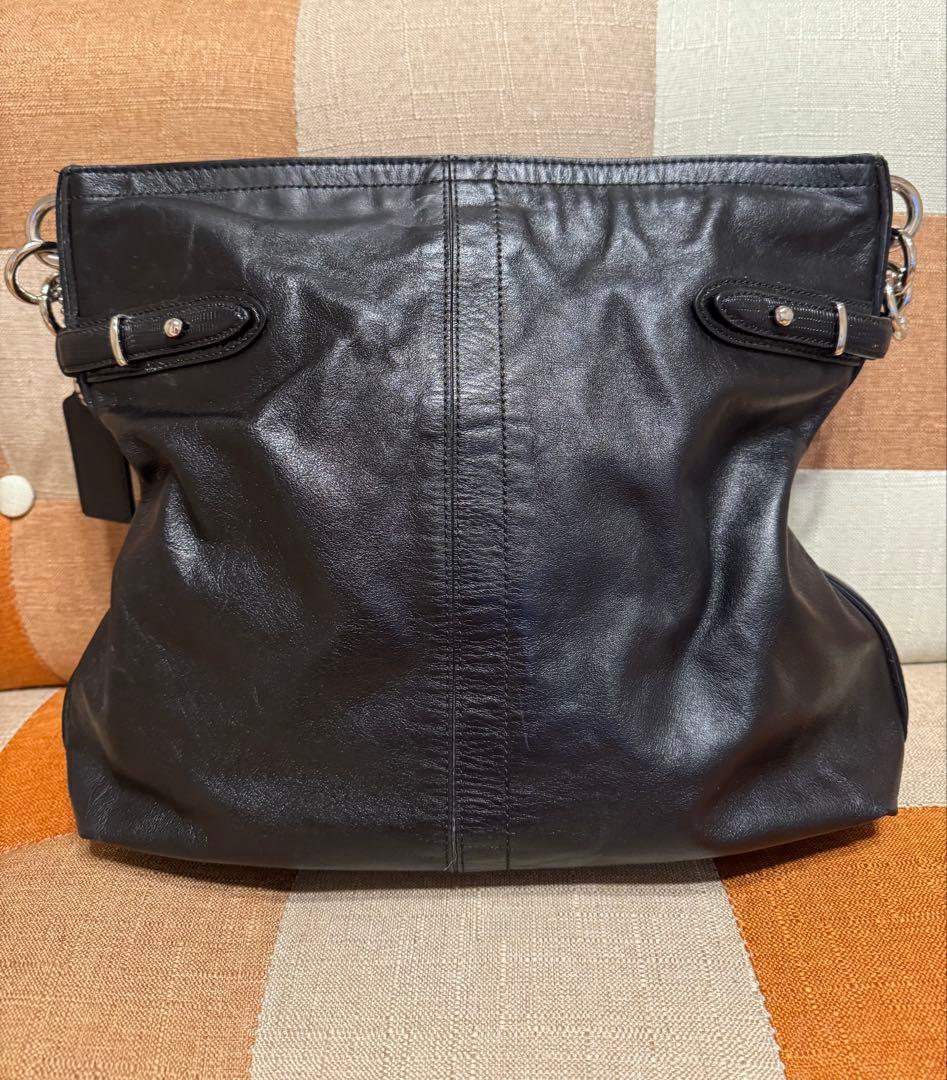 COACH 黒 レザー ショルダーバッグオールド