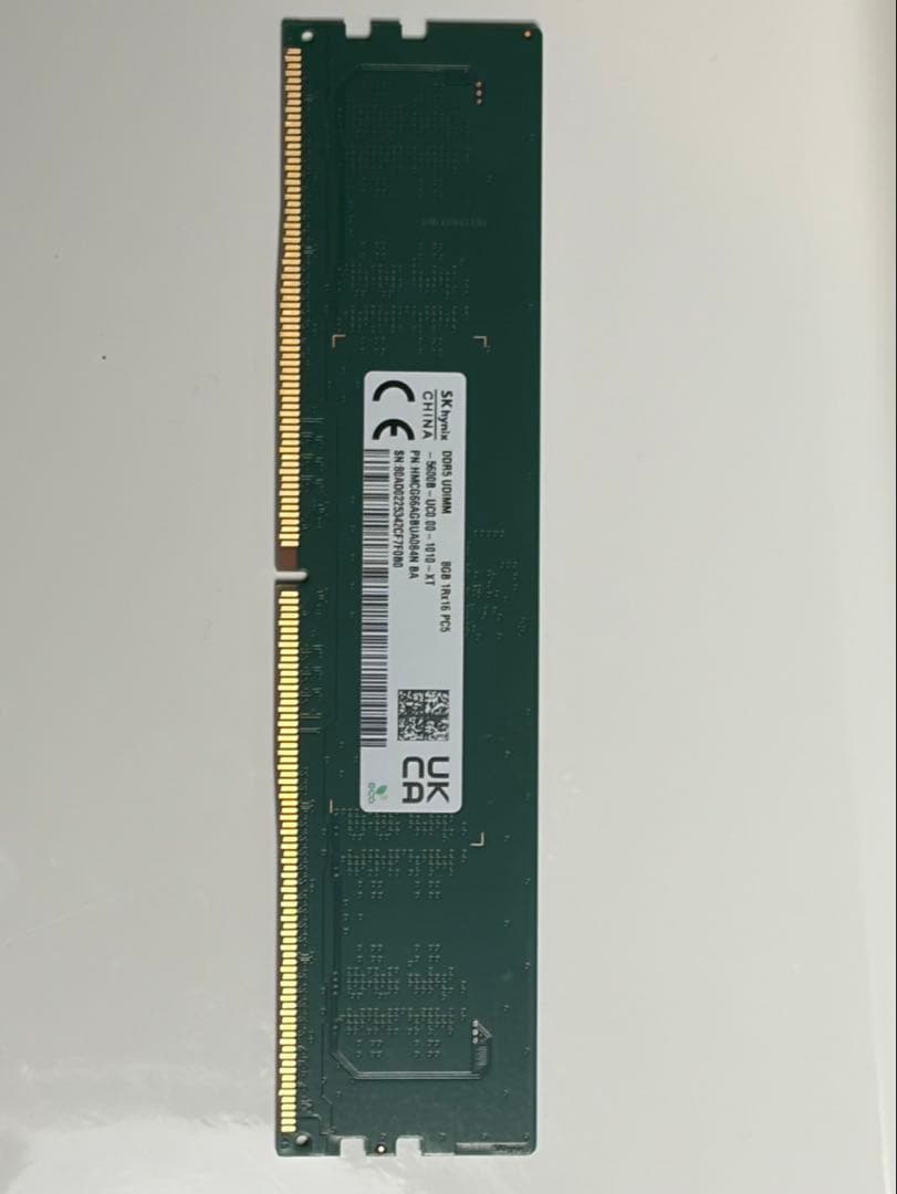メモリー SK hynix DDR5-4800 PC5-38400 UDIMM 8GB