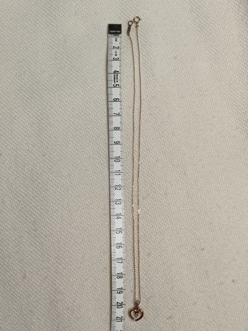 ​【4℃】K10ピンクゴールド ハートネックレス（正規刻印あり）