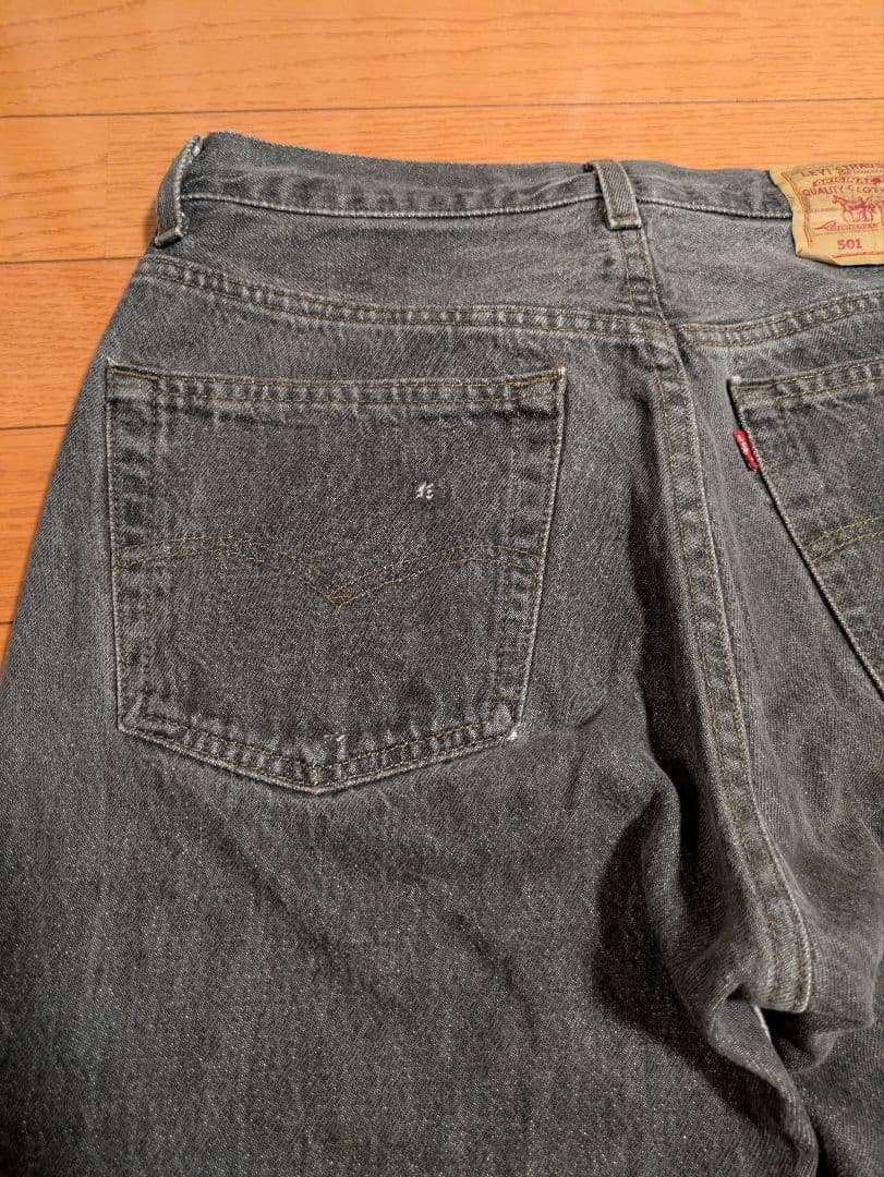USA Levi's 501 赤文字 先染めブラックデニム W31 L36