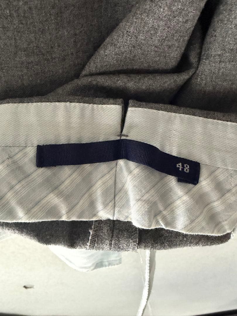 INCOTEX ワンプリーツスラックス チャコールグレー ウール秋冬 サイズ48