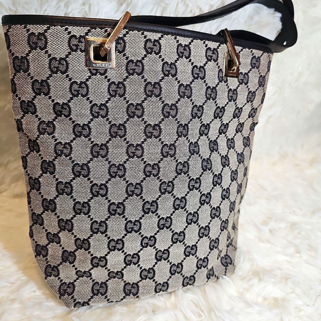 グッチトートバッグ GGキャンバス 002 1099 キャンバスブラックゴールド