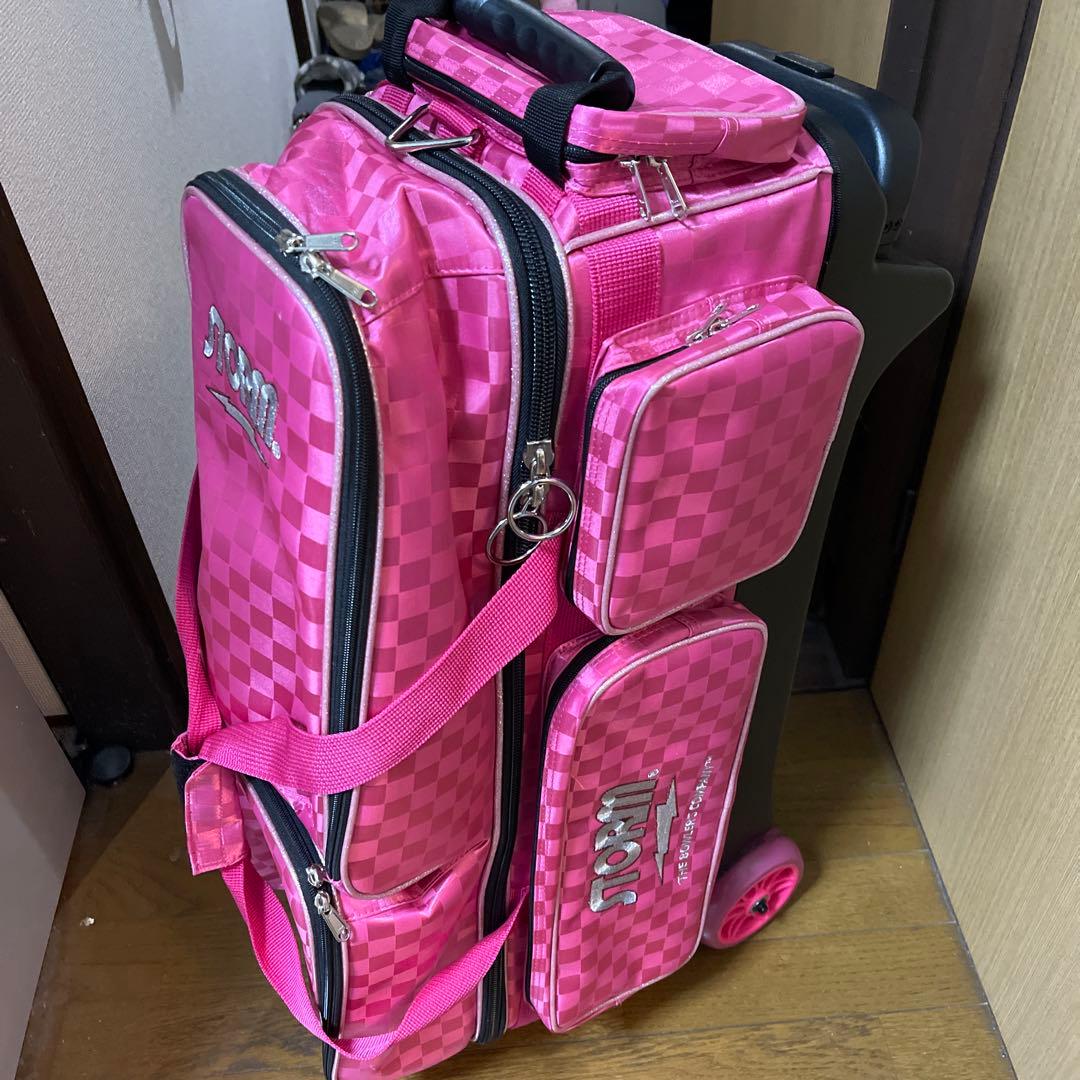 新品 STORM ボウリング用バッグ ピンク チェック柄 3球タイプ