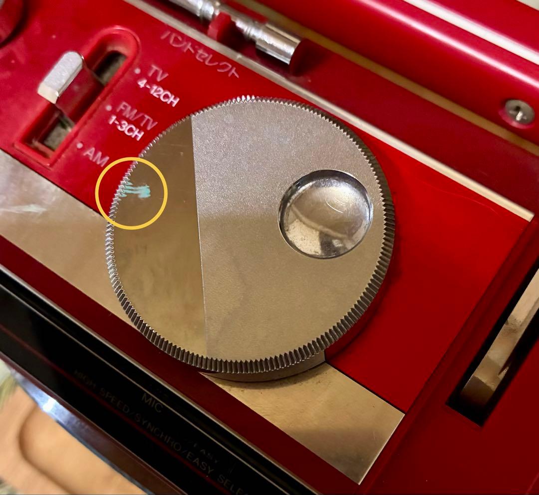 サンヨー『テレコ』ダブルカセット 赤 動作確認済 MR-ＷＵ４MKⅡ 昭和レトロ