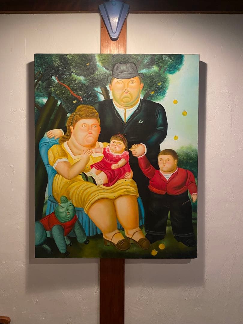 油彩画《Una familia》模写 80×64cm ボテロ風 インテリアアート