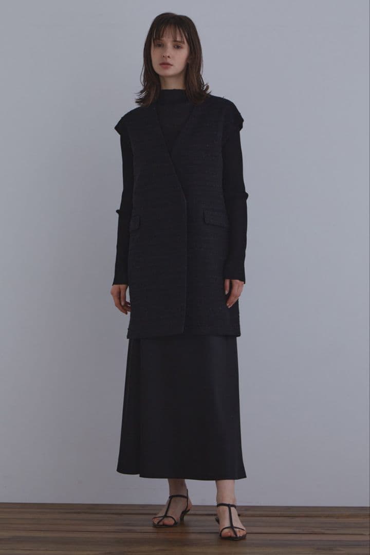 LE PHIL ミックスツィードノースリーブジャケット