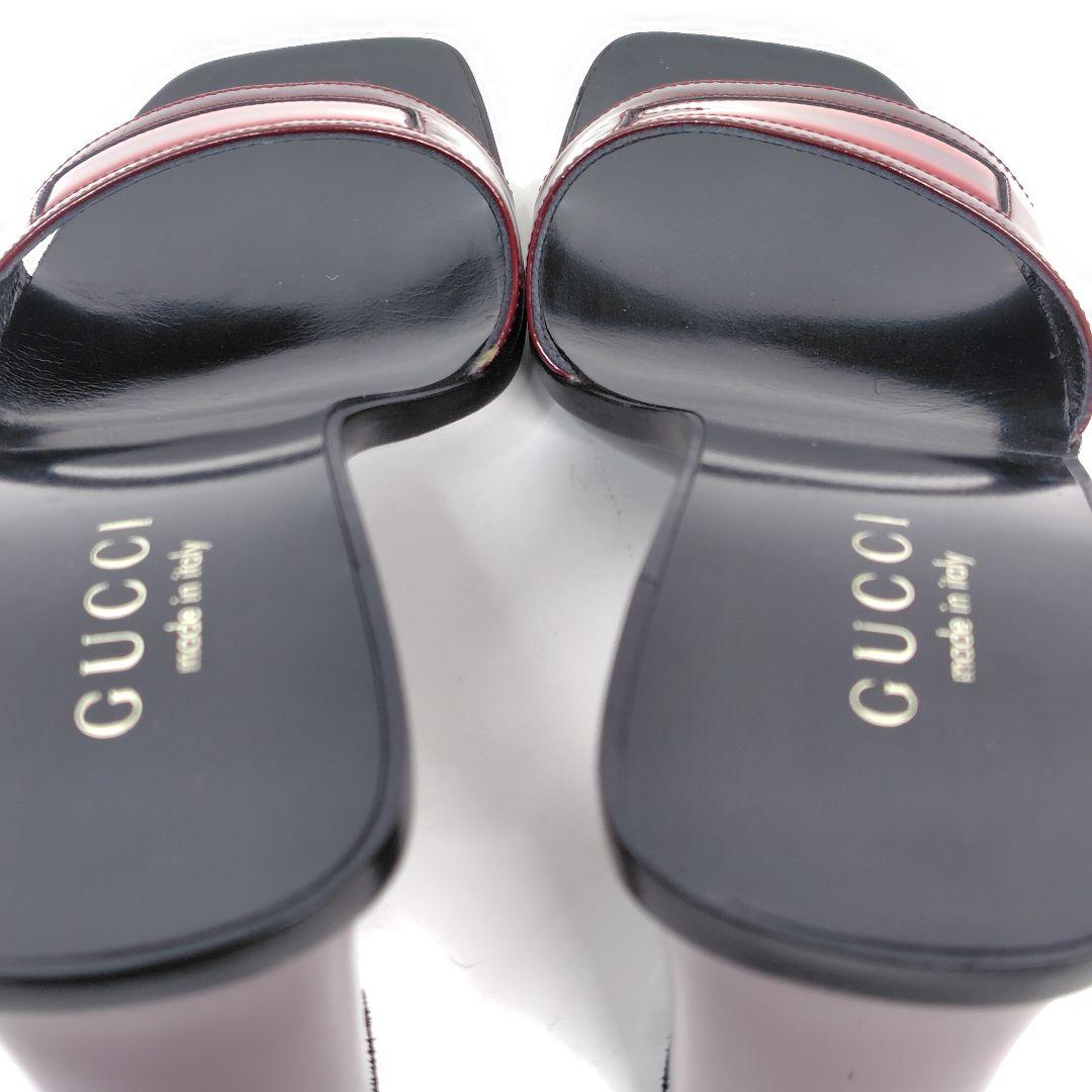 ★美品★GUCCI グッチ ヒールサンダル 25cm ミュール 8B チャンキー