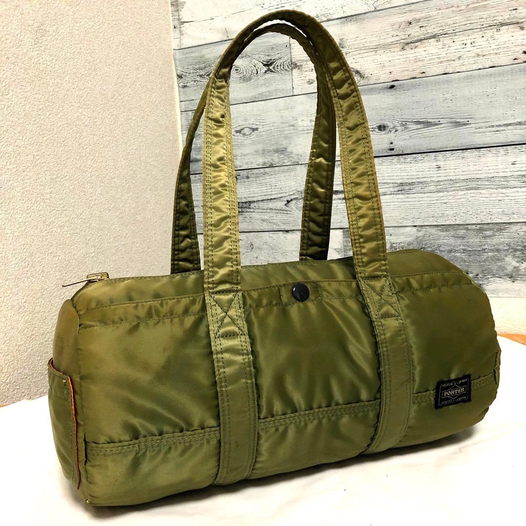 人気✨美品 ポーター タンカー ダッフル ドラム ミニボストンバッグL セージ