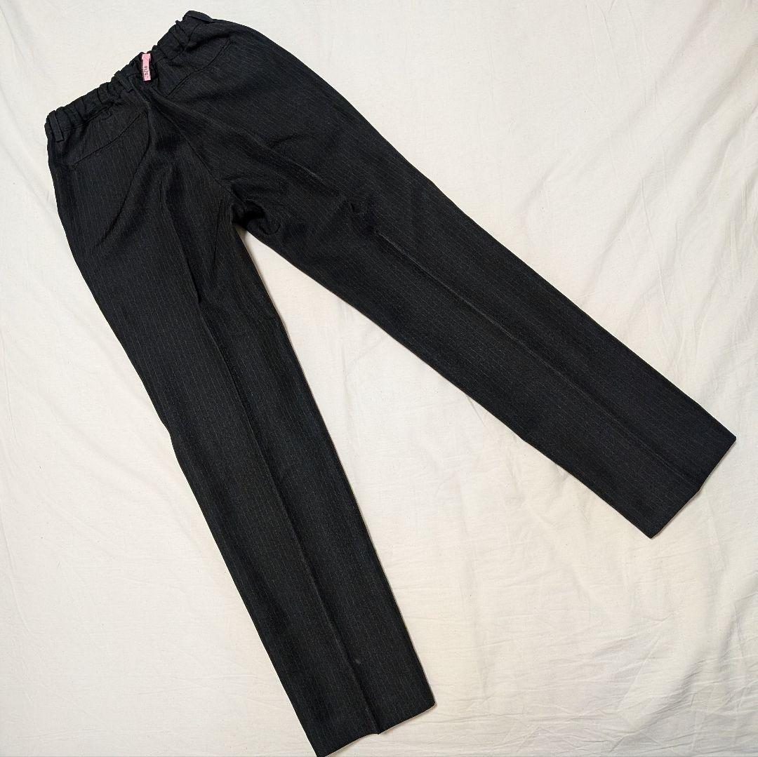 極美品★オリバーハウス フォーマルスーツ 卒服 150 黒 ストライプ 男の子