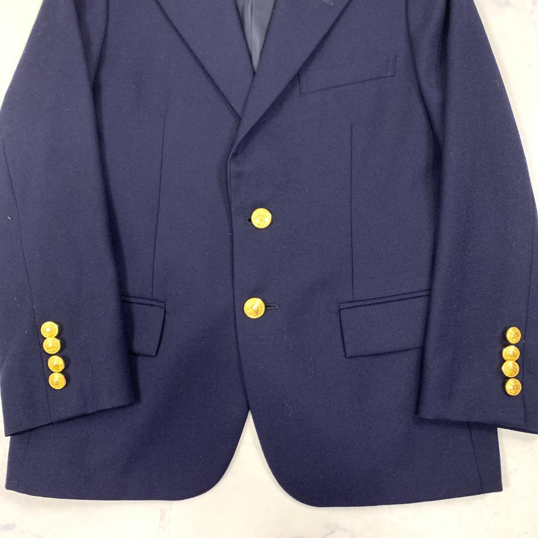 LA8765 ポロバイラルフローレン パンツスーツ 紺色 ウール100％ 140