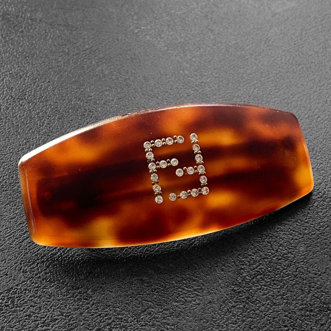 FENDI Logo Rhinestone barretta ロゴ　バレッタ