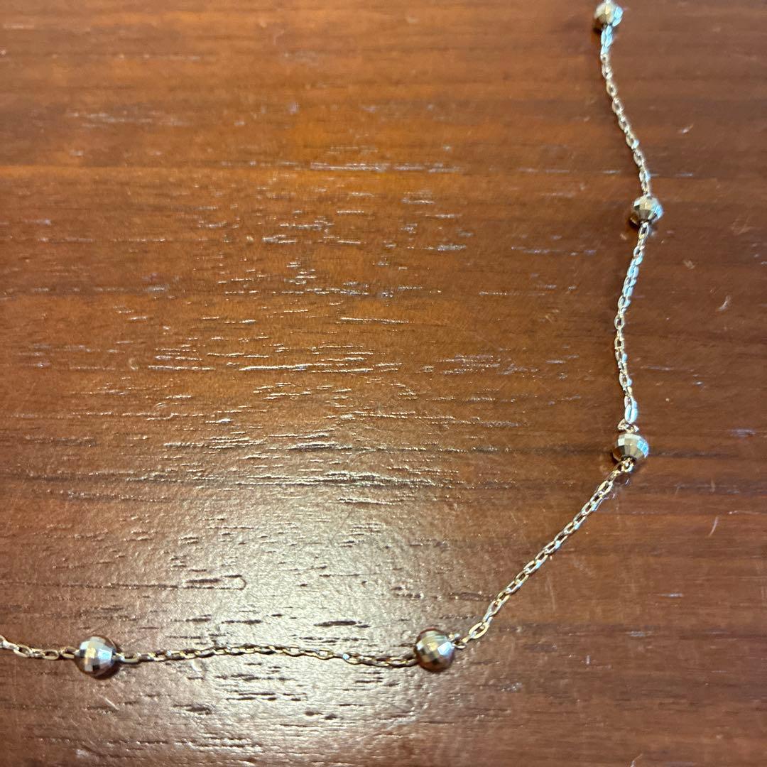 未使用　k18ミラーボール ステーションネックレス