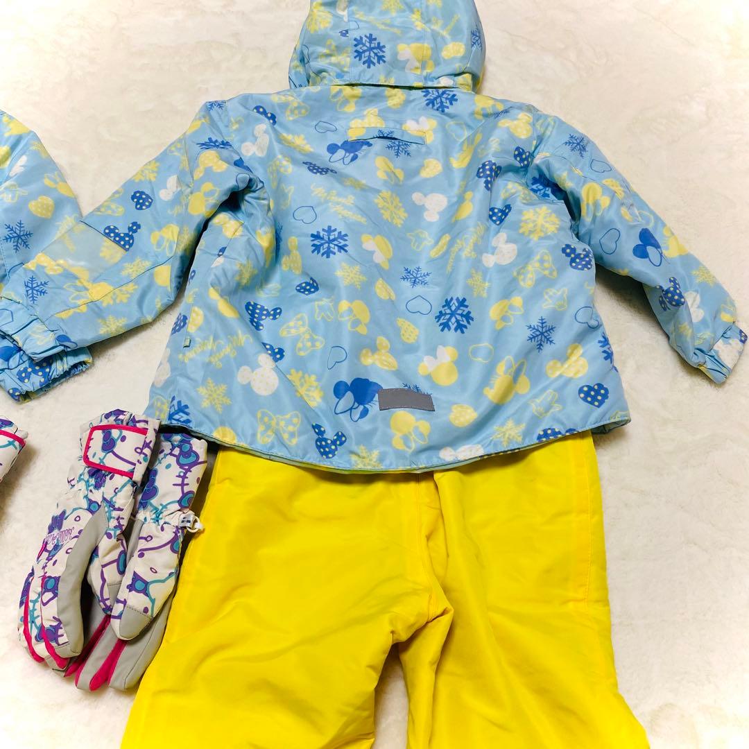 【双子/お揃い】ディズニースキーウェア 110cmハローキティグローブ2セット