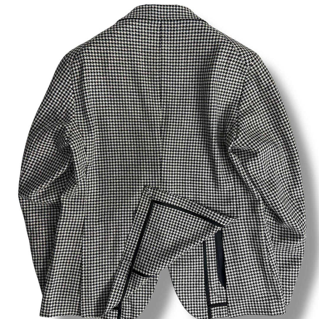 J6332 新品 タリアトーレ ダカールカシミヤ混ハウンドトゥースジャケット52