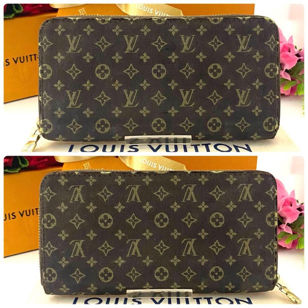 ルイ ヴィトン◎ジッピーウォレット モノグラム ミニラン ラウンドファスナー 茶