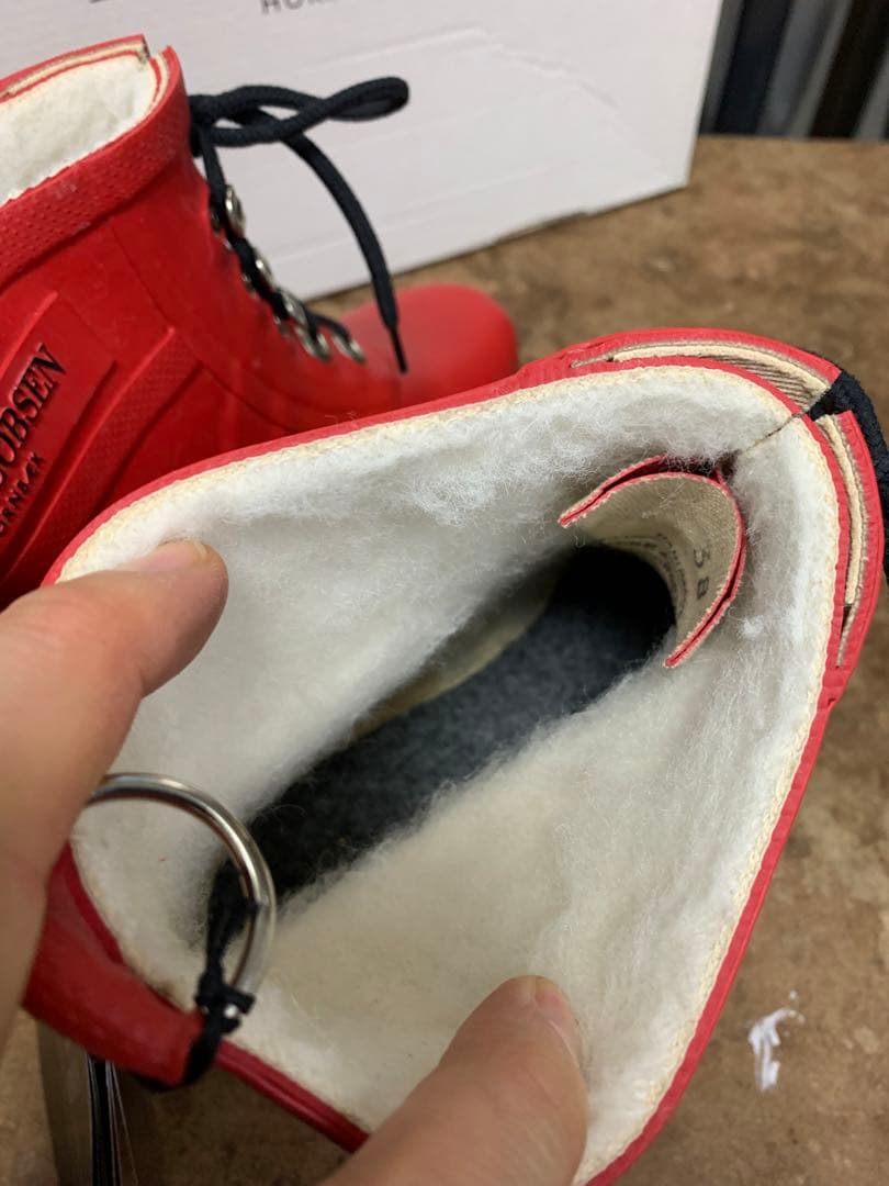 38 未使用 イルセヤコブセン デンマーク レインブーツ 起毛 レインシューズ