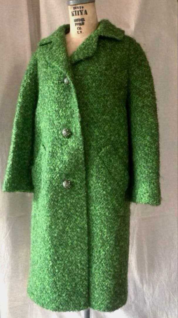 c*o様 ビンテージ60sモヘアウール グリーン コート 50s レトロ 大正モ
