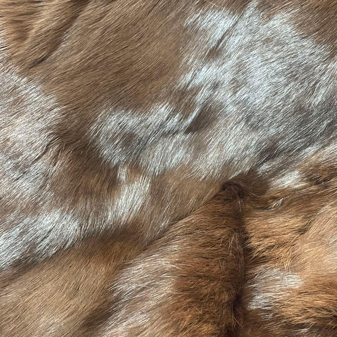 着物用リアルファーコート　道中着　和装　ダークブラウン　和洋折衷