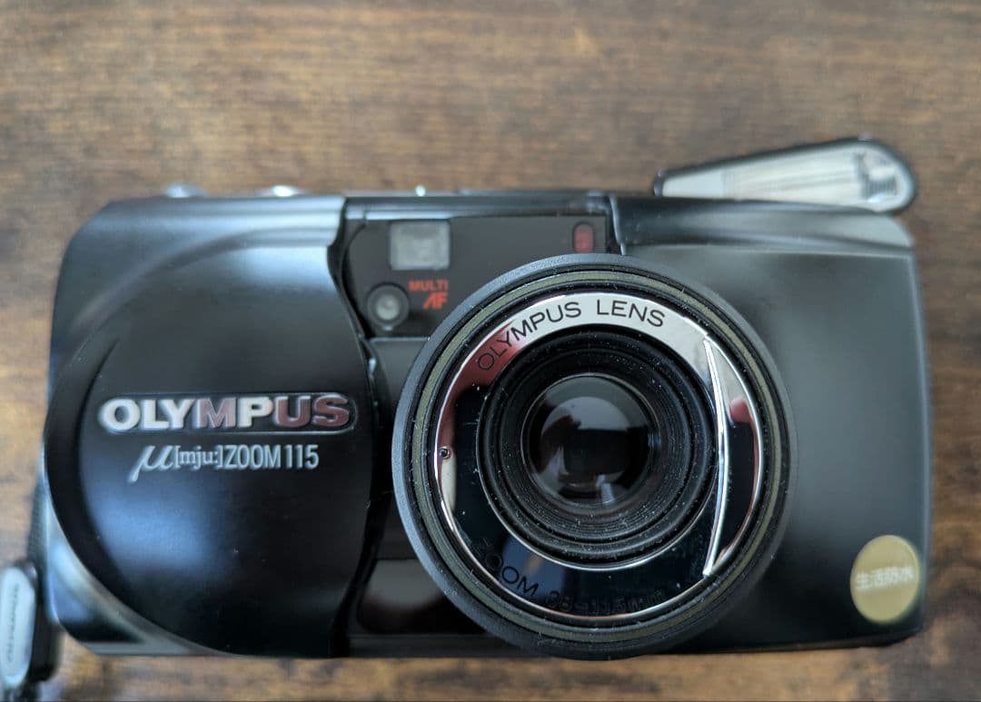 福豆Olympus μ mju zoom 115 ブラックフィルムカメラ