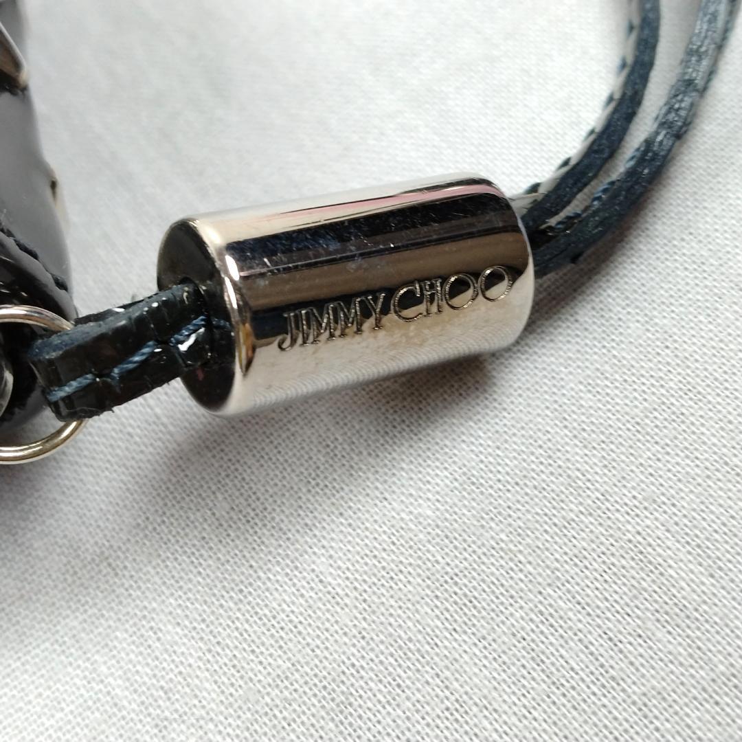 超美品 ジミーチュウ★スタースタッズ ジッピーウォレット エナメル 黒 化粧箱付