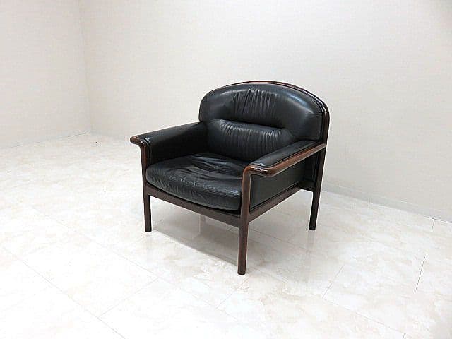 カンディハウス 「クイーン」総革パーソナルソファ　　1人掛けソファ/1Pソファ