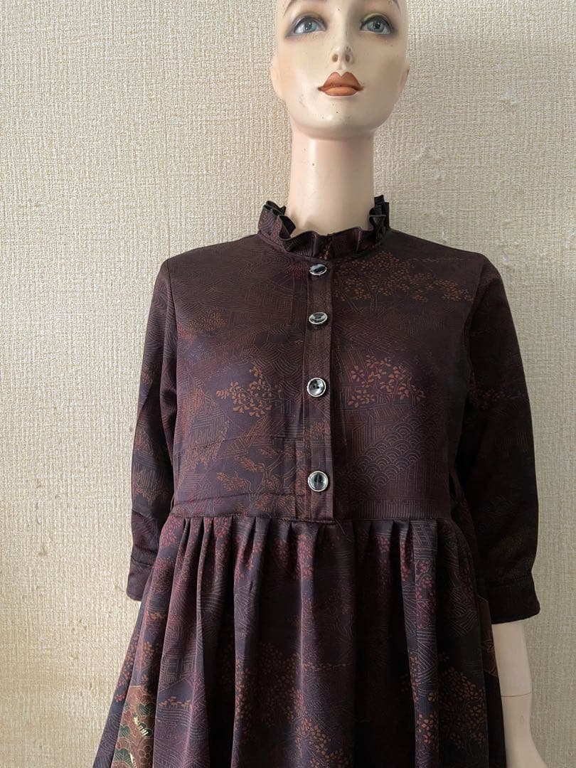 着物リメイクワンピース　訪問着　正絹　2月上司発送