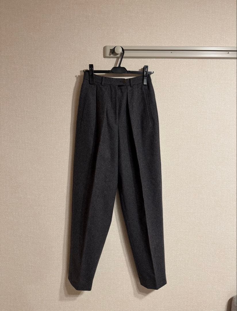 GIORGIO ARMANI 90sウール×カシミア グレーフランネルスラックス