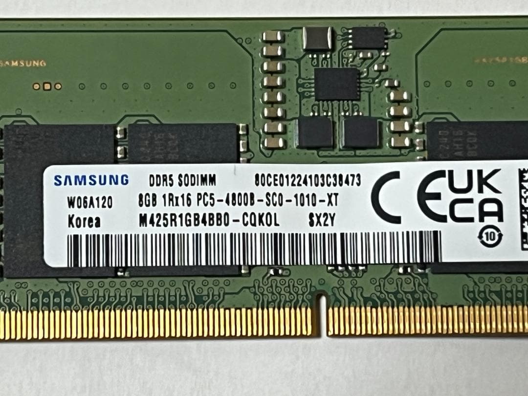 SAMSUNG DDR5 4800 8GB SODIMM ノートメモリ