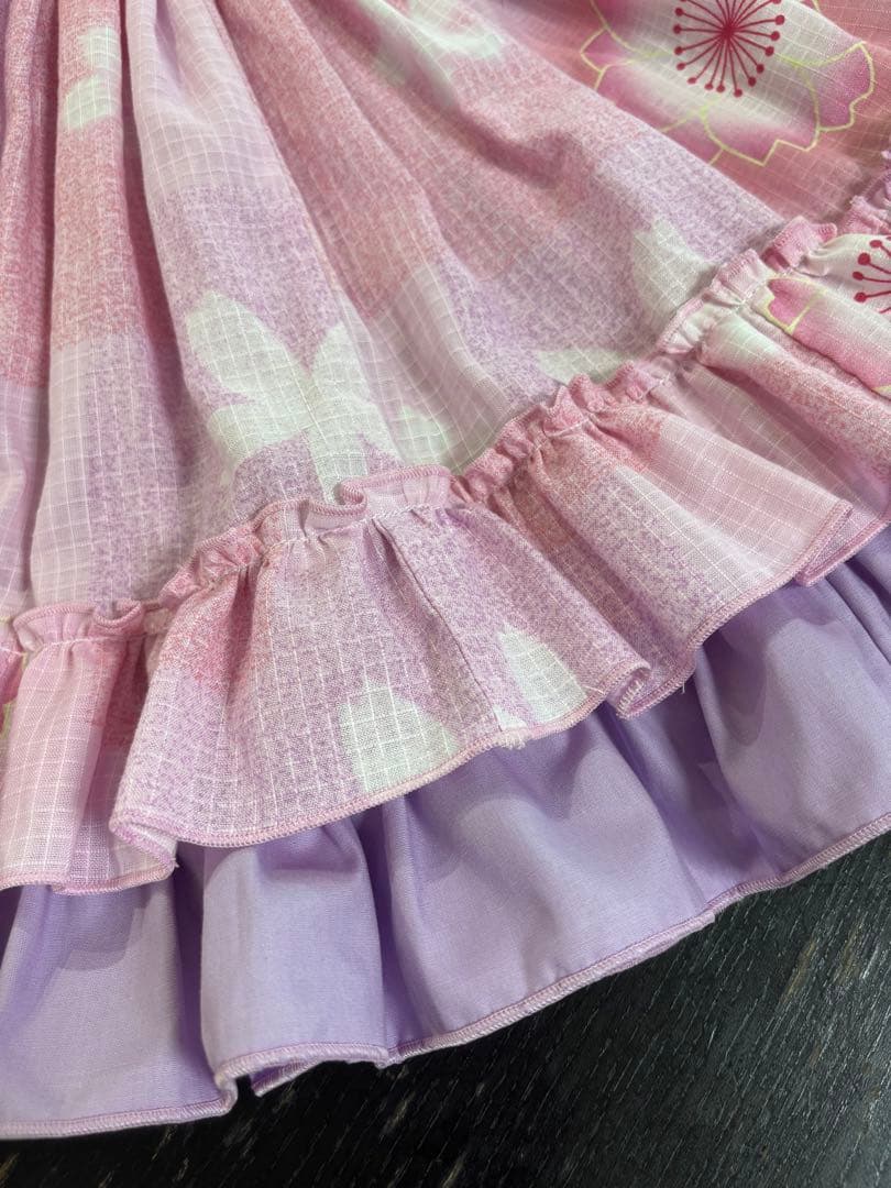 rowa's 浴衣ドレス ピンク 作り帯セット 姫ギャル 平成ギャル y2k