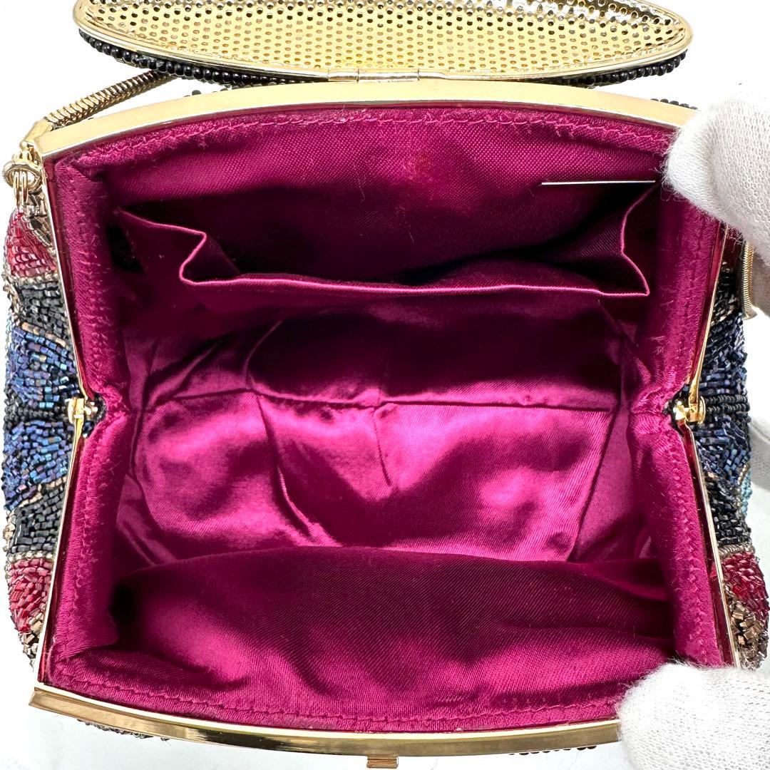 LUMYはしもと パーティバッグ 総ビーズ 皇室御用達 モルティ マルチカラー