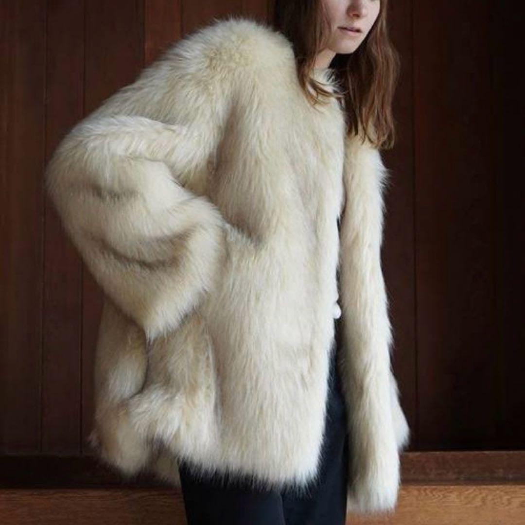 CLANE NO COLLAR VOLUME ECO FUR COAT サイズS