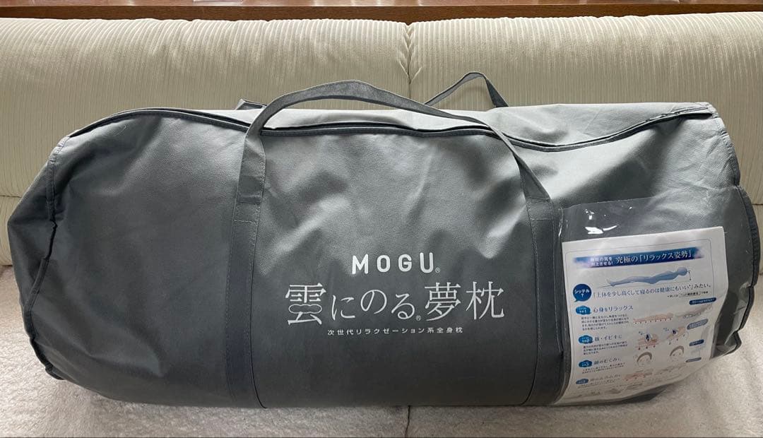 MOGU 雲にのる夢枕 ビーズクッション ミストグレー（カバーセット）
