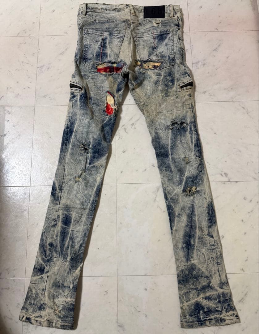 希少サイズ LGB S-WOLF 星条旗 ストレッチ ダメージ デニム W33