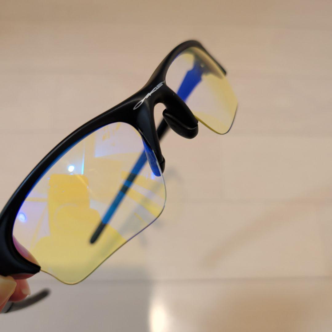 お値下げ　Oakley スポーツサングラス ブラックフレーム イエローレンズ