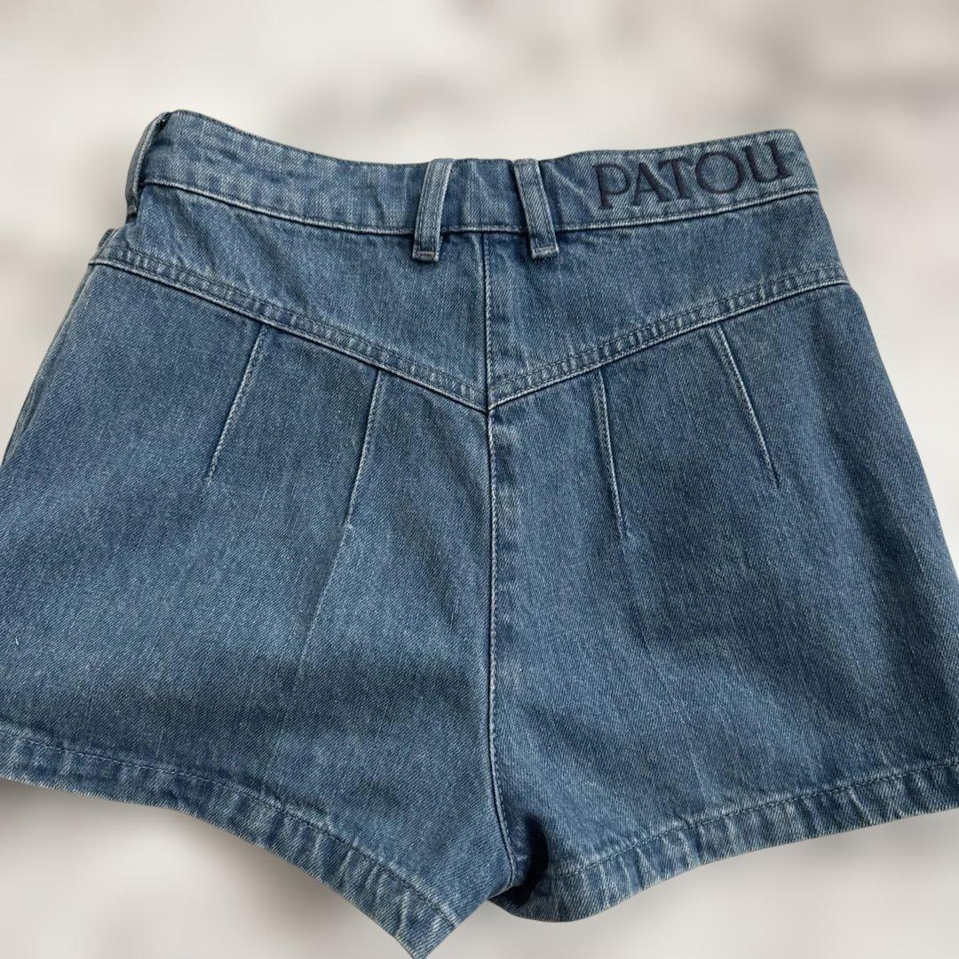 PATOU デニムショートパンツ ゴールド装飾