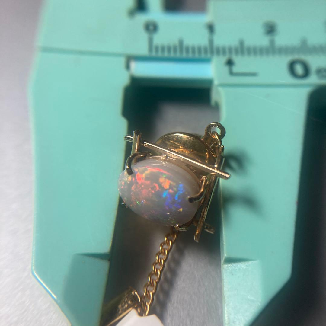 (=^▽^)σ現地でk18(18金)の金具で製作したオパールタイピン