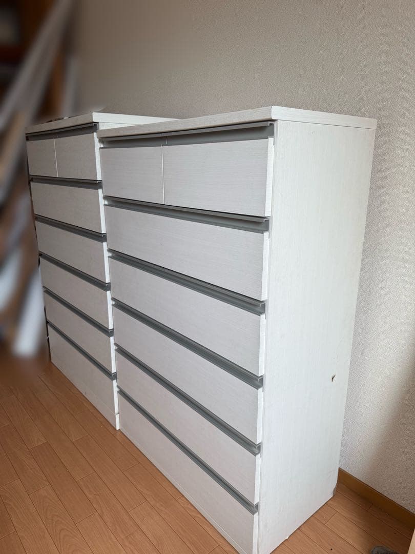 日本製 チェスト 6段 幅80 ワイド ハイタイプ 大容量 白 ホワイト