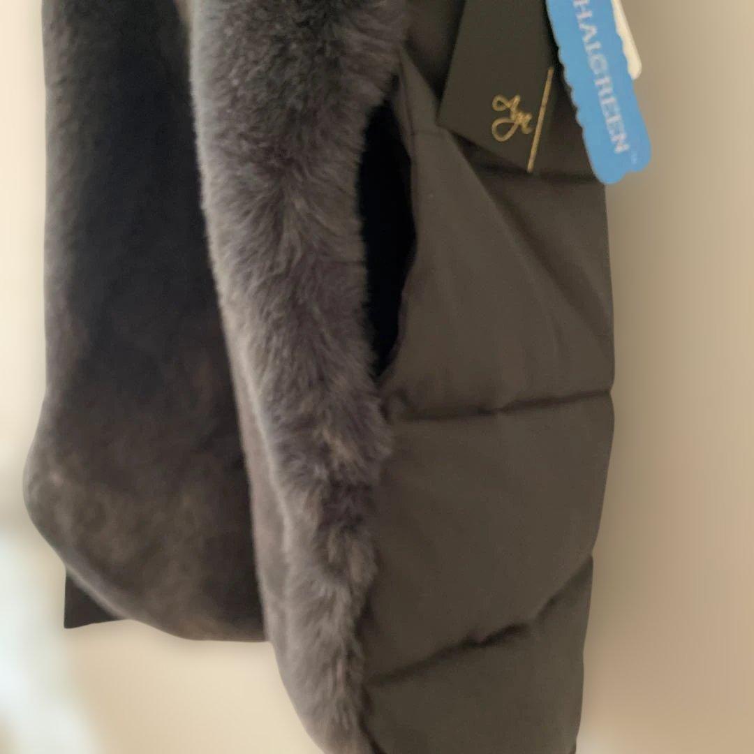 【新品】Aga エコファーベスト （チャコールグレー）